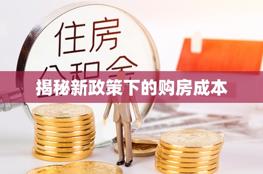 华安揭秘新政策下的购房成本
