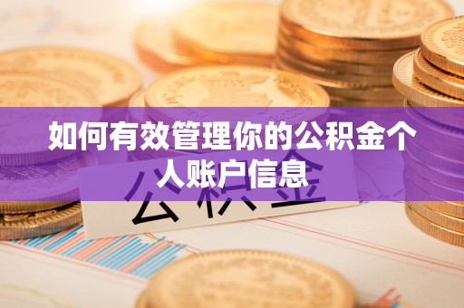 华安如何有效管理你的公积金个人账户信息
