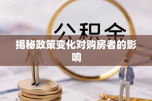 华安揭秘政策变化对购房者的影响
